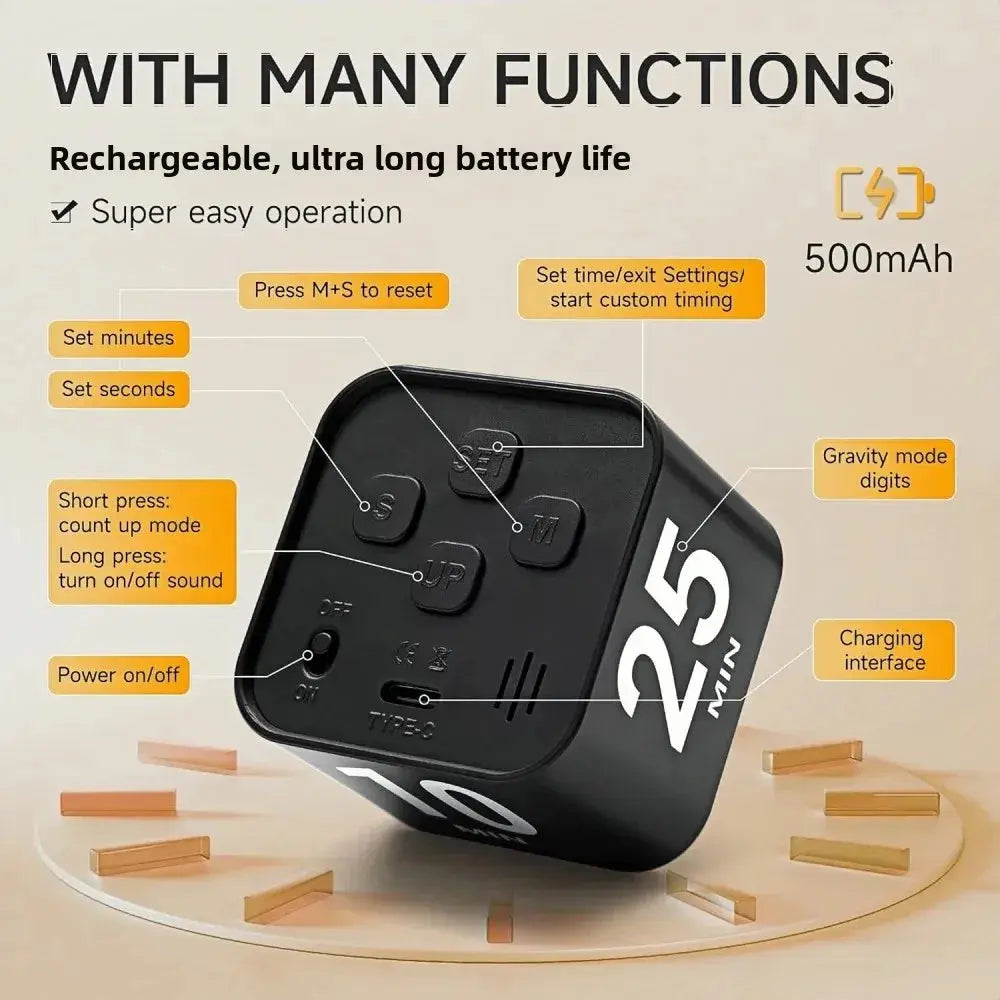 Gravity Sensor Visual Flip Timer with LED Screen My Store