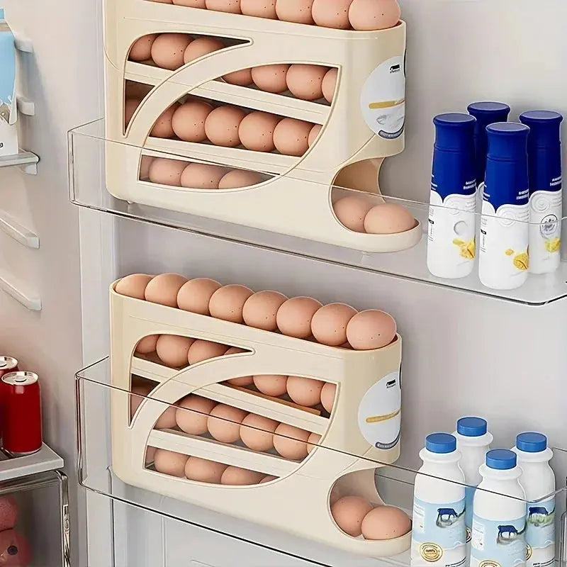 3-Tier Rolling Egg Storage Container for Refrigerator (24-Egg Capacity) My Store