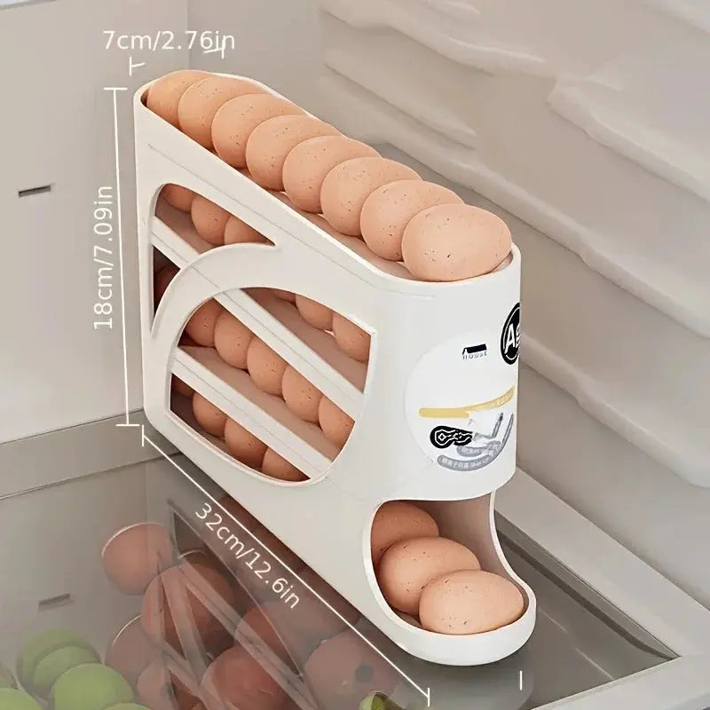 3-Tier Rolling Egg Storage Container for Refrigerator (24-Egg Capacity) My Store