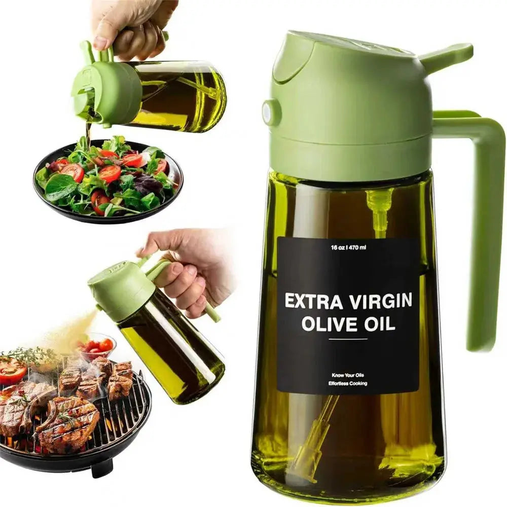 Olive Oil Sprayer Dispenser for Cooking – 2-in-1 Spray & Pour Glass Bottle 470ml (16oz) My Store
