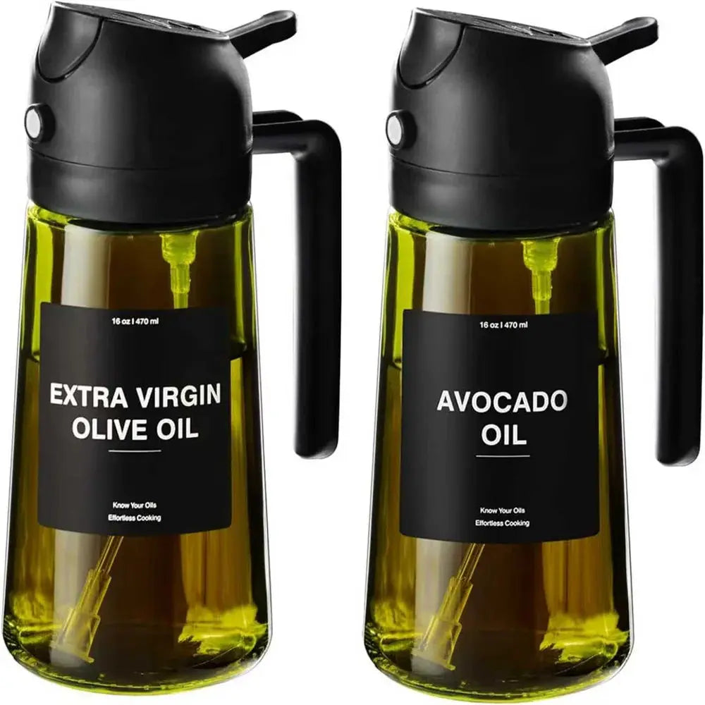 Olive Oil Sprayer Dispenser for Cooking – 2-in-1 Spray & Pour Glass Bottle 470ml (16oz) My Store