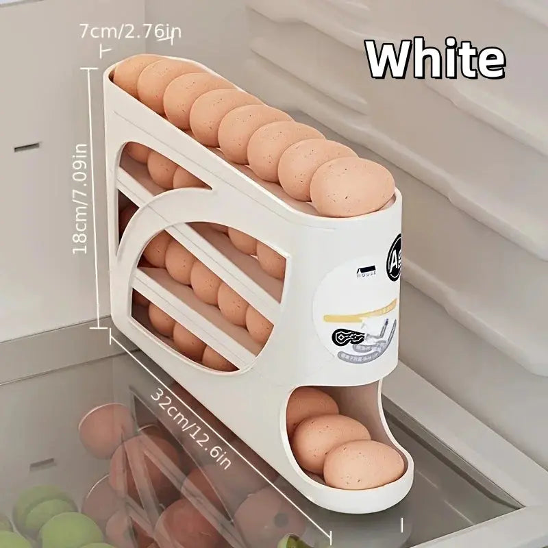 3-Tier Rolling Egg Storage Container for Refrigerator (24-Egg Capacity) My Store