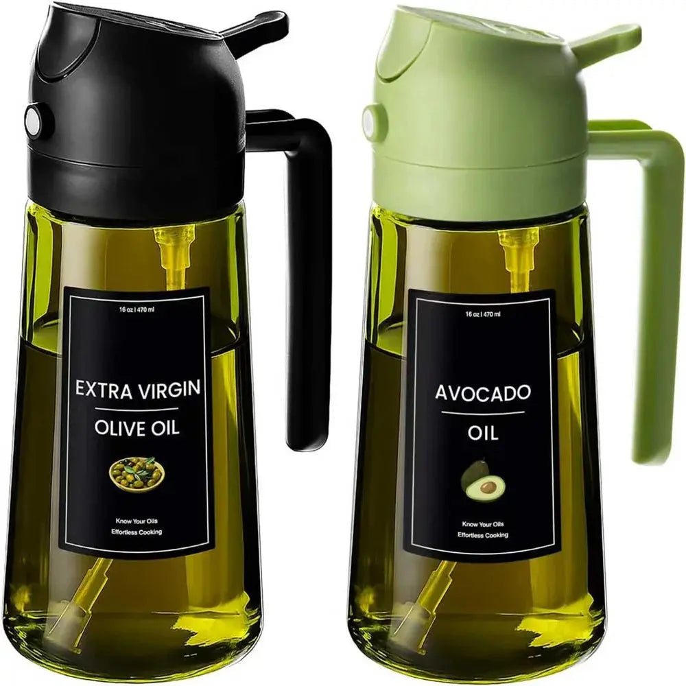 Olive Oil Sprayer Dispenser for Cooking – 2-in-1 Spray & Pour Glass Bottle 470ml (16oz) My Store