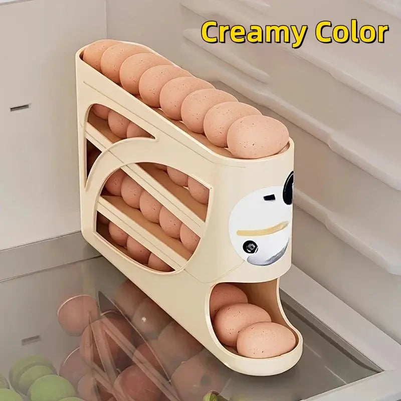 3-Tier Rolling Egg Storage Container for Refrigerator (24-Egg Capacity) My Store