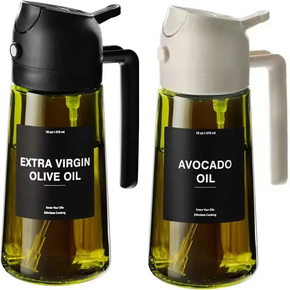 Olive Oil Sprayer Dispenser for Cooking – 2-in-1 Spray & Pour Glass Bottle 470ml (16oz) My Store