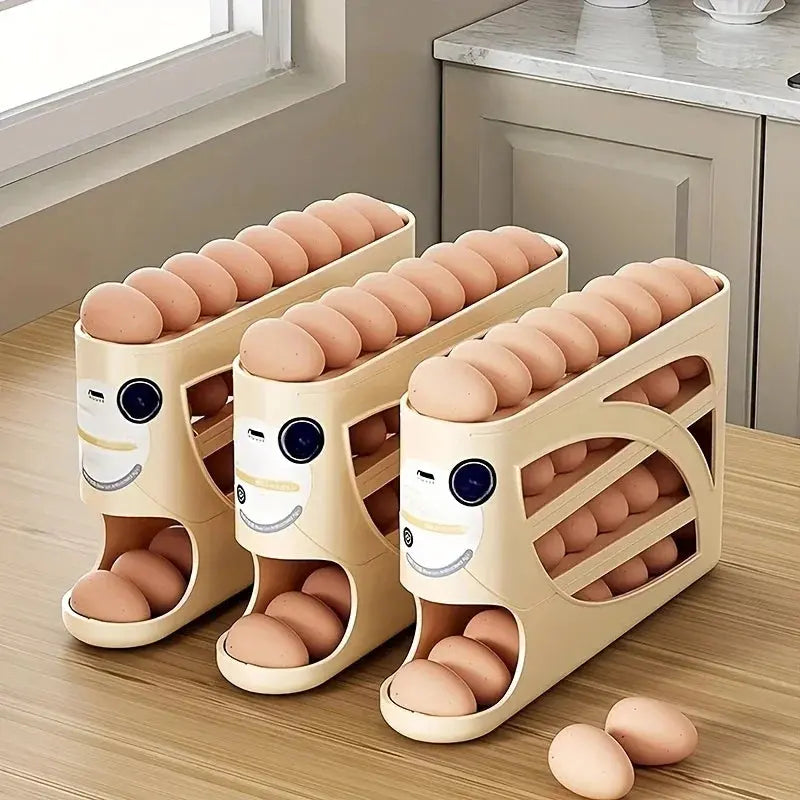 3-Tier Rolling Egg Storage Container for Refrigerator (24-Egg Capacity) My Store