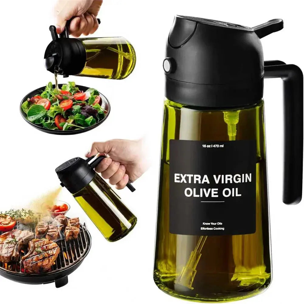Olive Oil Sprayer Dispenser for Cooking – 2-in-1 Spray & Pour Glass Bottle 470ml (16oz) My Store