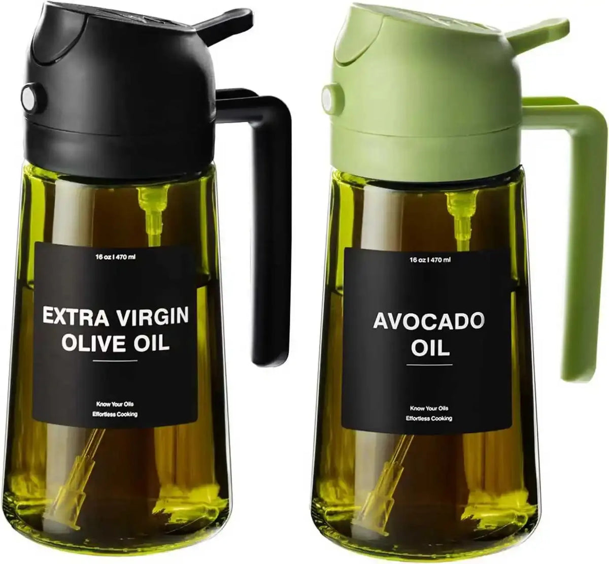Olive Oil Sprayer Dispenser for Cooking – 2-in-1 Spray & Pour Glass Bottle 470ml (16oz) My Store
