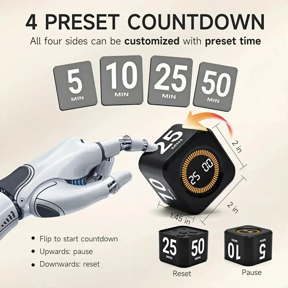 Gravity Sensor Visual Flip Timer with LED Screen My Store