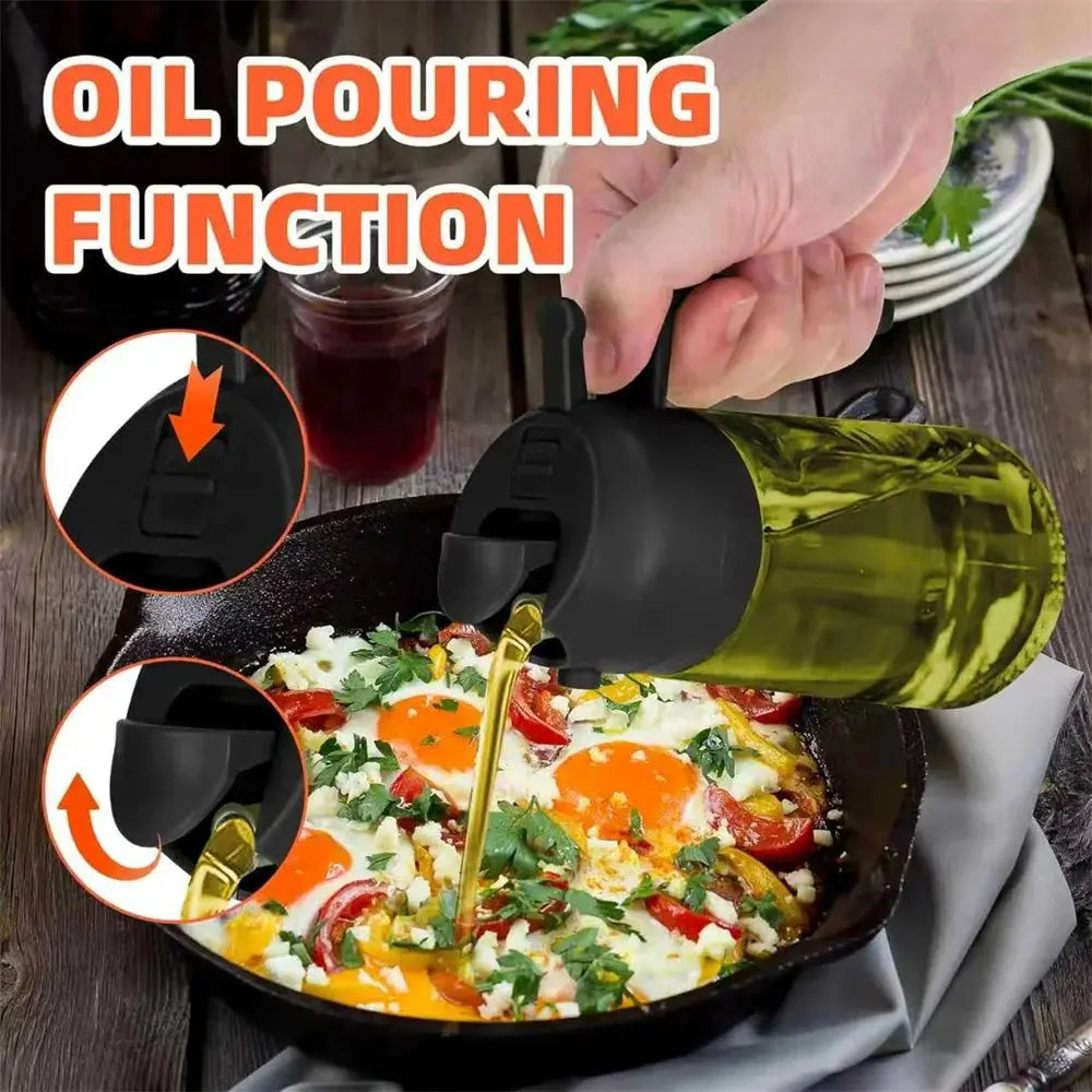 Olive Oil Sprayer Dispenser for Cooking – 2-in-1 Spray & Pour Glass Bottle 470ml (16oz) My Store
